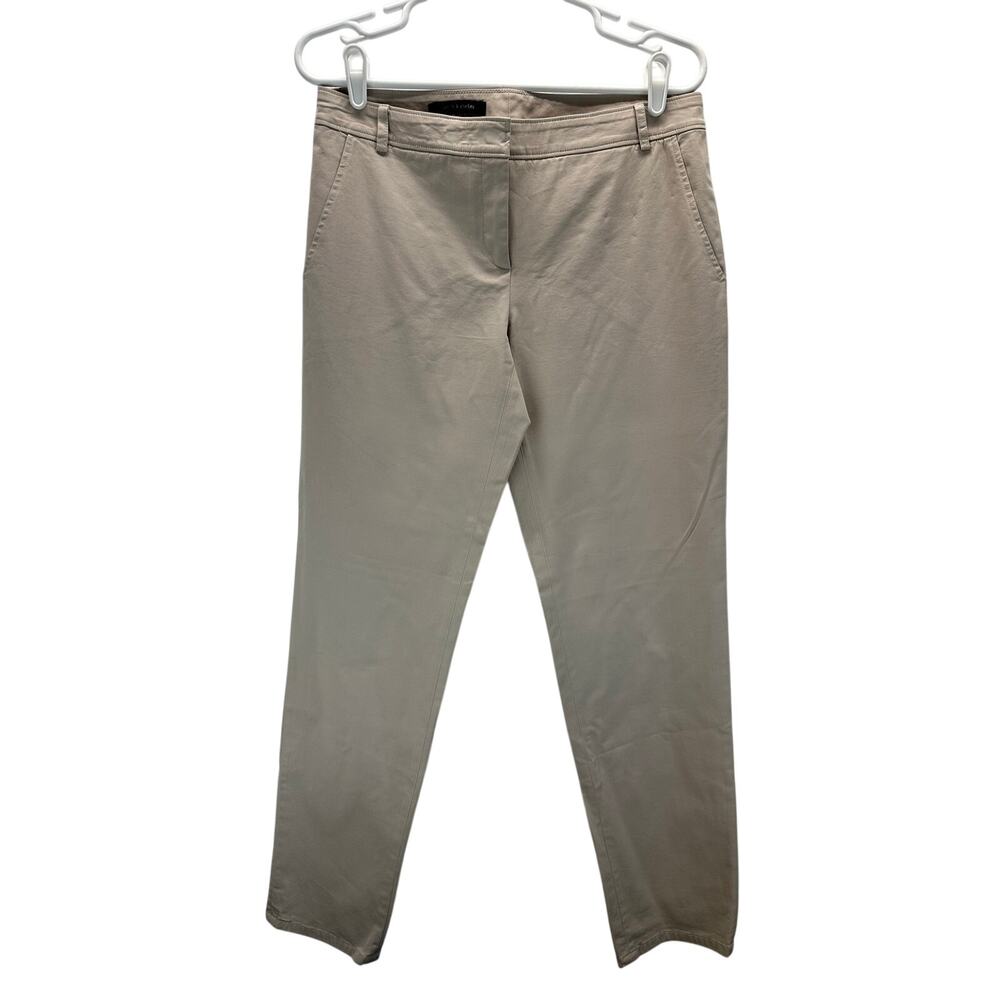 Judith & Charles  Luxe Cotton Tapered Pants Cream 8 Business Preppy